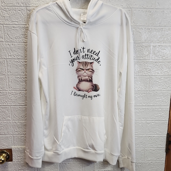 Beautiful4youz Tops - White Hoodie With Attitude